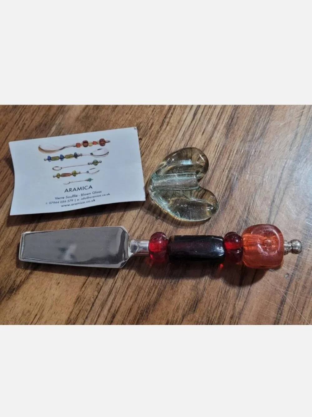 Unique Aramica Hand Blown Glass Knife/Spreader